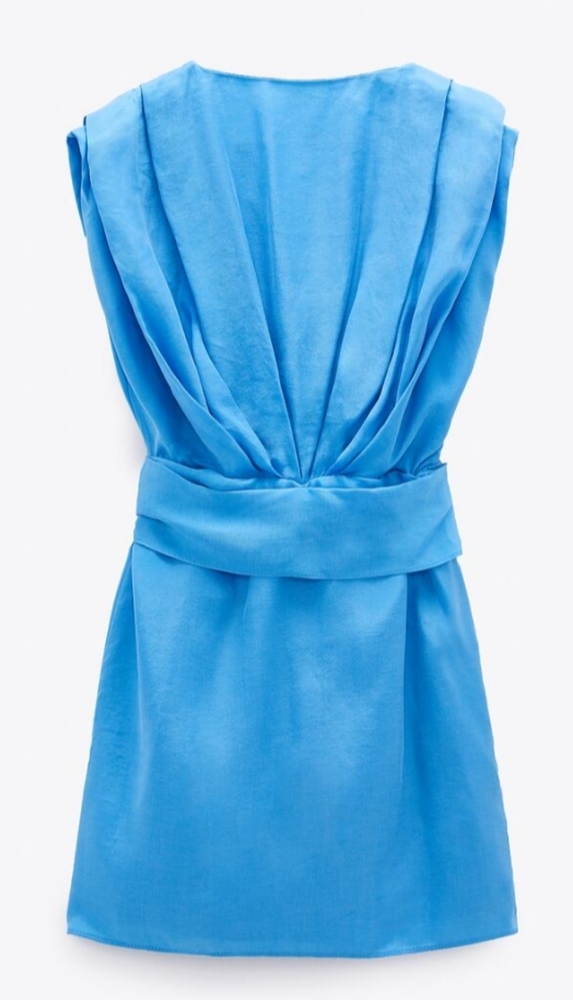 ZARA light blue flowy tied dress TRF Size XXXL - Picture 3 of 12